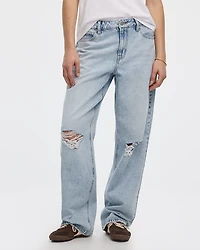 Mid-Rise Ripped Baggy Jean
