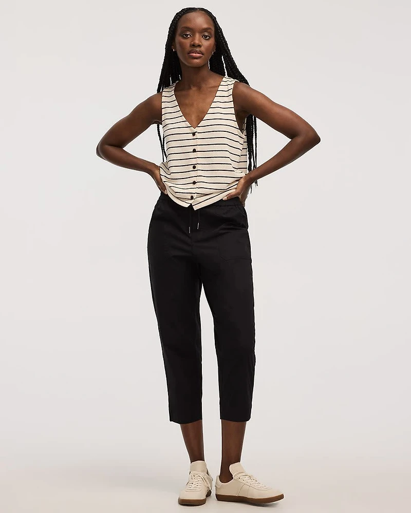 Poplin Capri Pants