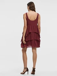 Sleeveless Scoop-Neck Tiered Dress