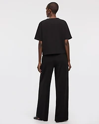 Short-Sleeve Jewelled Crew-Neck Top