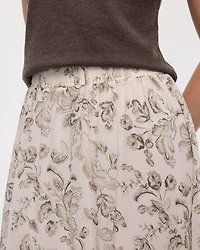 Pleated-Chiffon Midi Skirt