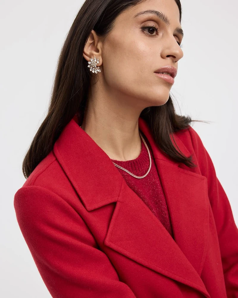 Long Coat with Two-Button Closure