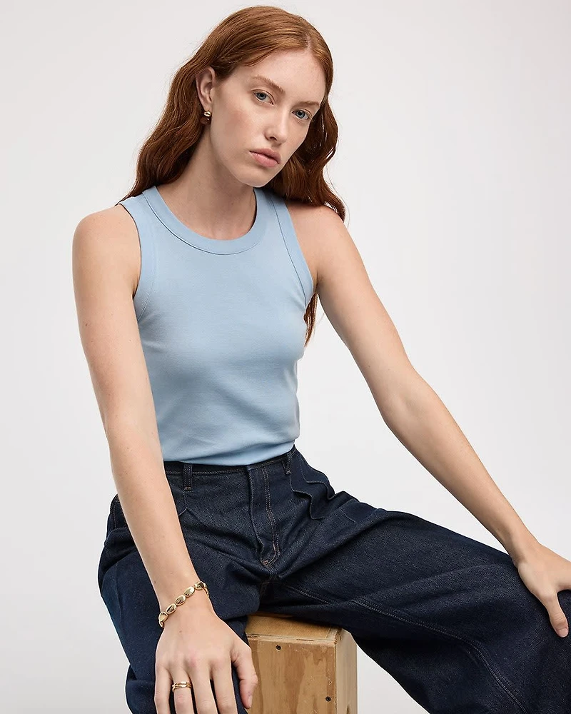 Ribbed Crew-Neck Tank - R Essentials