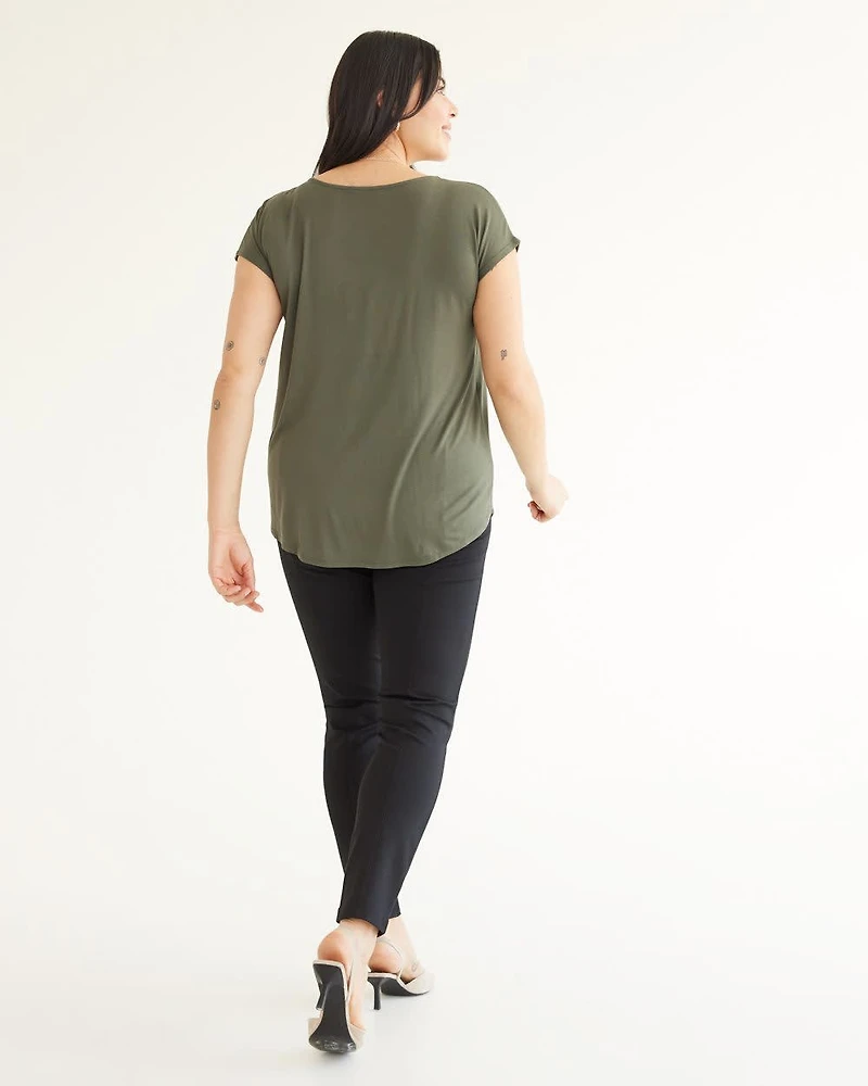 Tunique à manches très courtes et col V