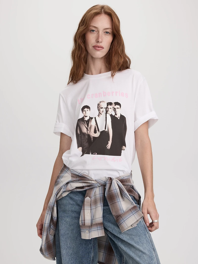 T-shirt à manches courtes avec impression sérigraphique – Mélange de coton