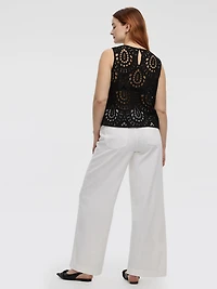 Crew-Neck Crochet Tank