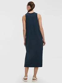 Sleeveless Textured Midi Dress - Hyba