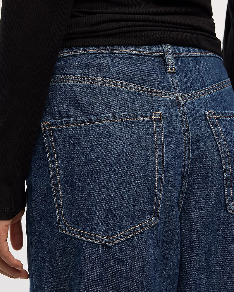 Jean à jambe large et taille haute