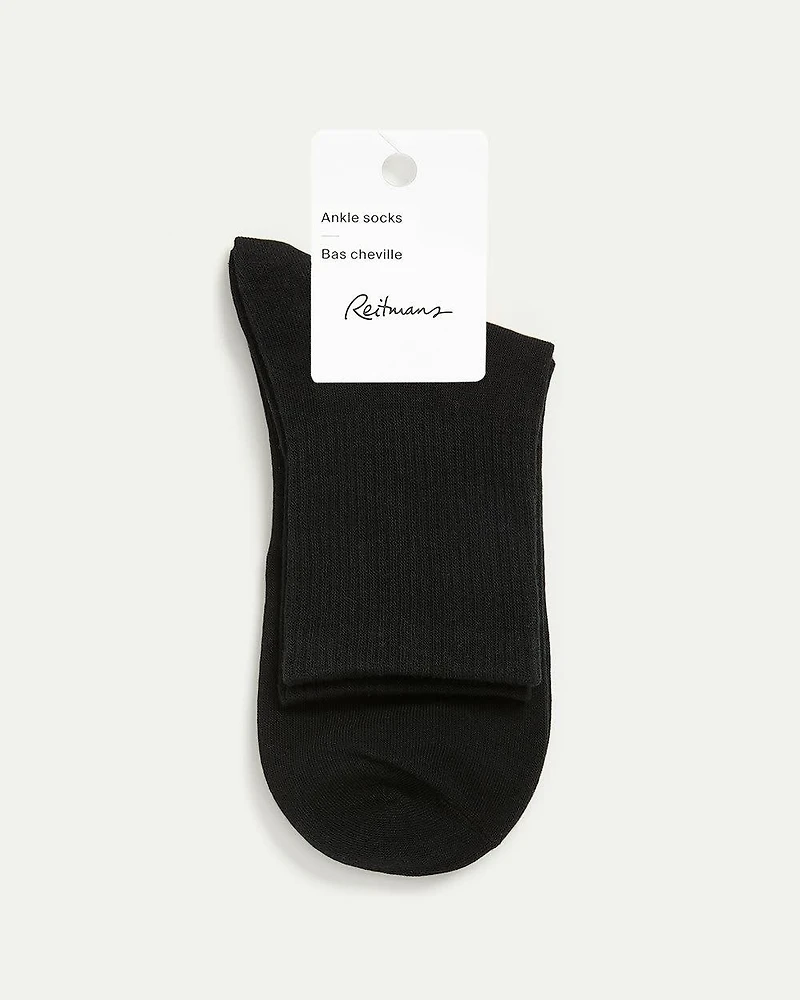 Ribbed Cotton Anklet Socks