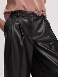 Faux-Leather High-Rise Bermuda