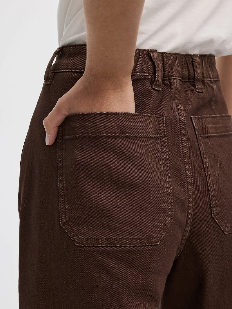 Pantalon taille haute à jambe ballon