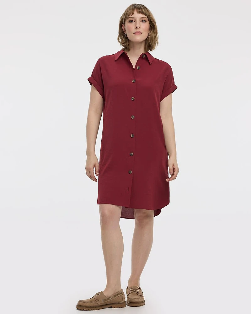 Robe chemise à manches courtes
