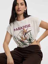 T-shirt à manches très courtes et col rond