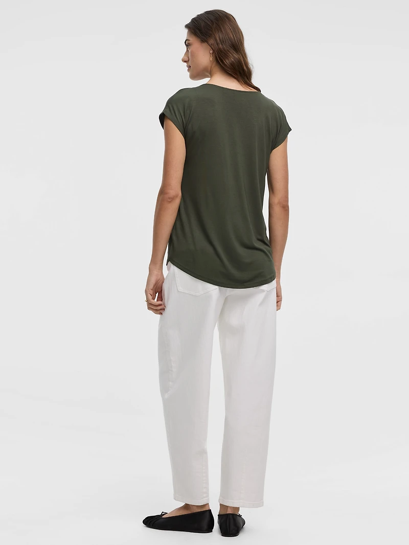 Tunique à manches très courtes et col V