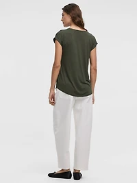 Tunique à manches très courtes et col V