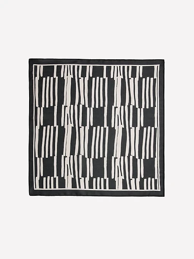 Square Scarf with Geometric Pattern