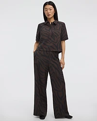 Wide-Leg High-Rise Pull-On Pant