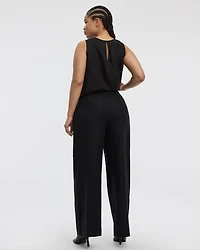 Wide-Leg Linen-Blend Pant
