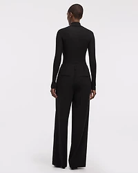 Wide-Leg High-Rise Crepe Pants