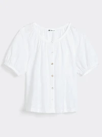 Blouse ample à manches courtes et col dégagé