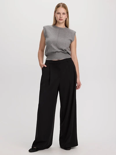Pantalon à jambe large et taille haute - L’Intemporelle Coupe Courbes