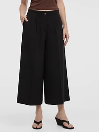 Cropped Wide-Leg High-Rise Pant
