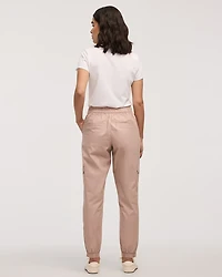 Pantalon jogger en popeline avec poches cargo - Long