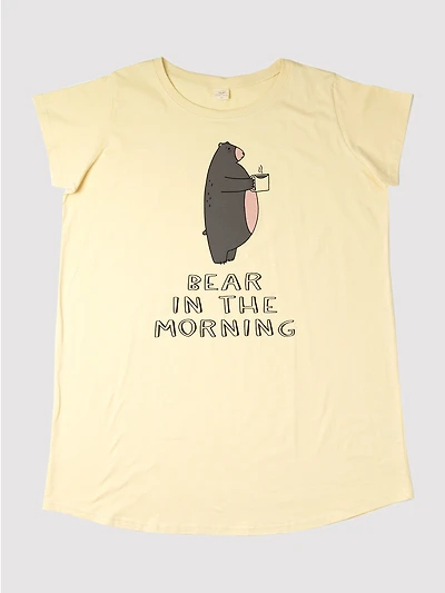 Bear The Morning Ladies Nightshirt