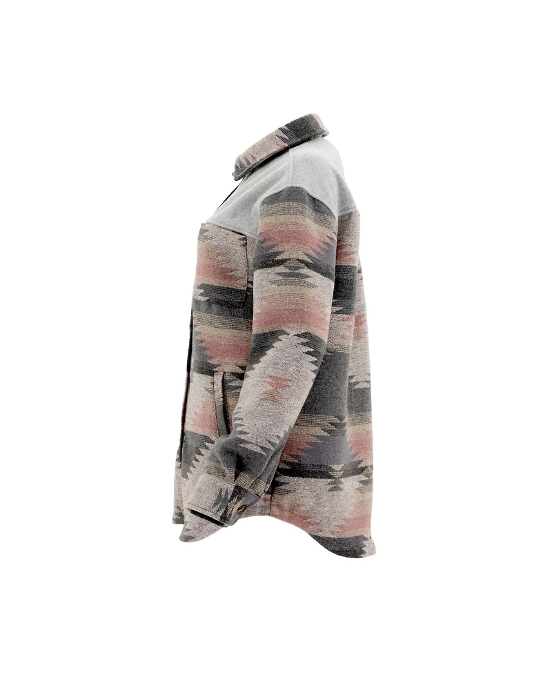 Ladies Aztec Jacket - Pink + Grey