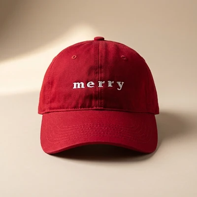 Merry Hat Dad Hat - Crimson Red