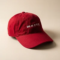 Merry Hat Dad Hat - Crimson Red