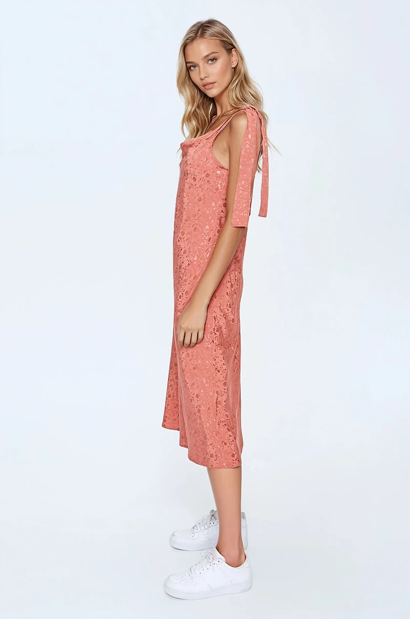 Floral Cowl Neck Midi Dress