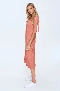 Floral Cowl Neck Midi Dress