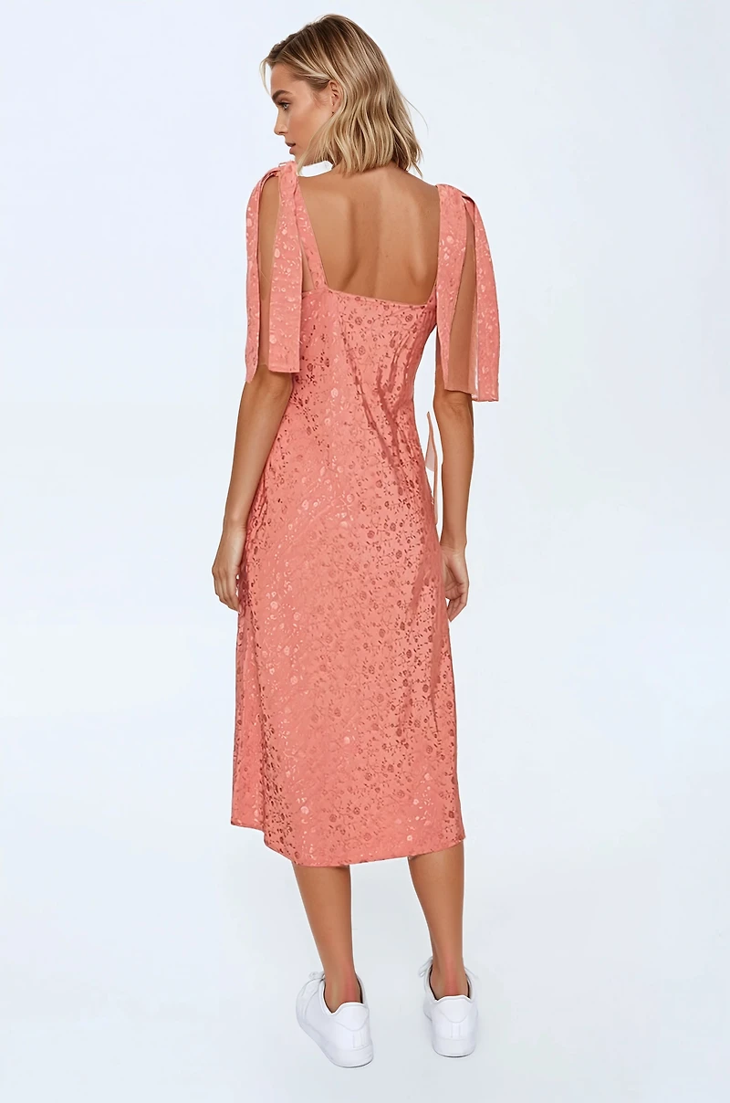 Floral Cowl Neck Midi Dress