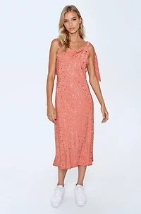 Floral Cowl Neck Midi Dress