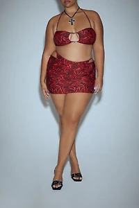 Plus Size Bratz Snake Print Bikini Top & Bottoms Set