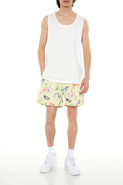 Fish Print Swim Trunks