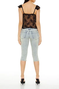 Mineral Wash Low-Rise Capri Jeans