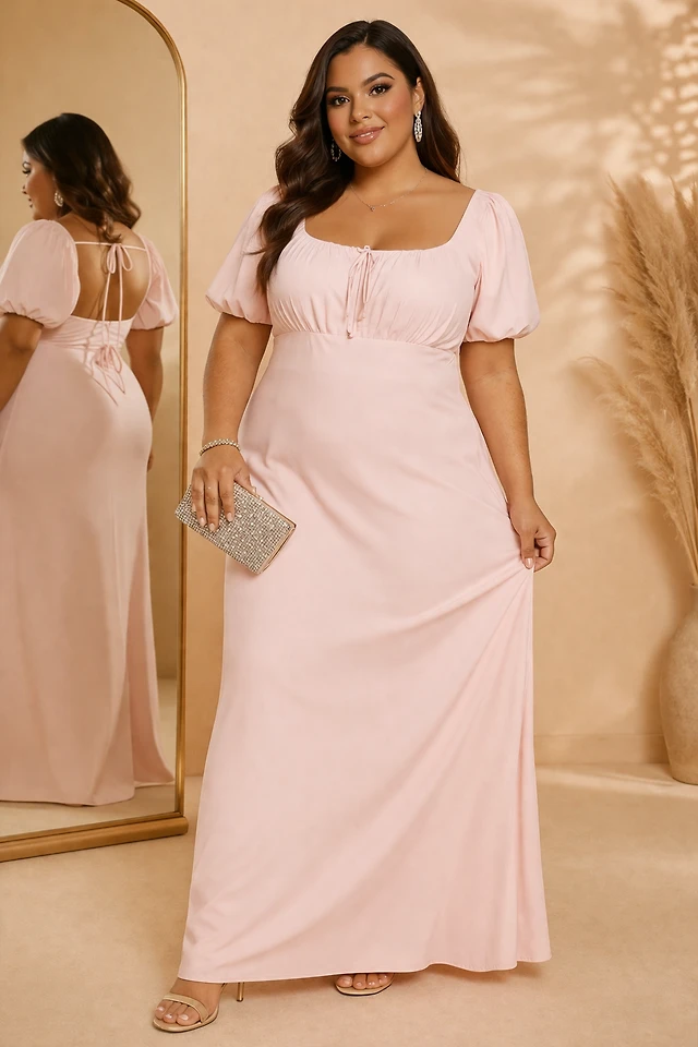 Abercrombie & Fitch The A&F Emerson Dropped Waist Puff Sleeve Maxi Dress |  MainPlace Mall