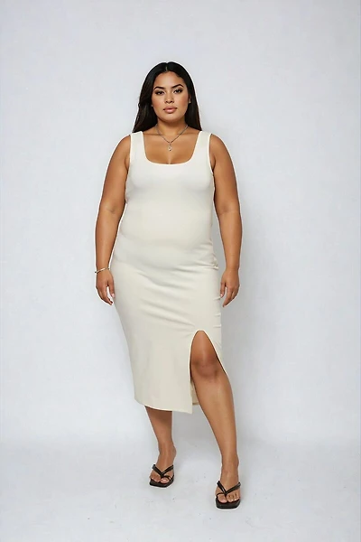 Plus Ponte Knit Bodycon Midi Dress