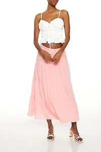 Tiered A-Line Maxi Skirt