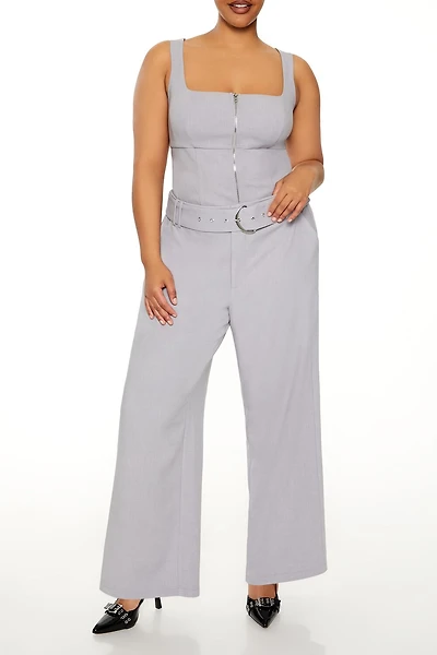 Plus Size High-Rise Wide-Leg Pants