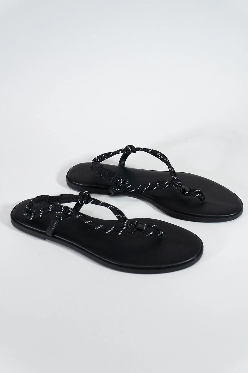 Braided Strap Faux Leather Flip-Flops