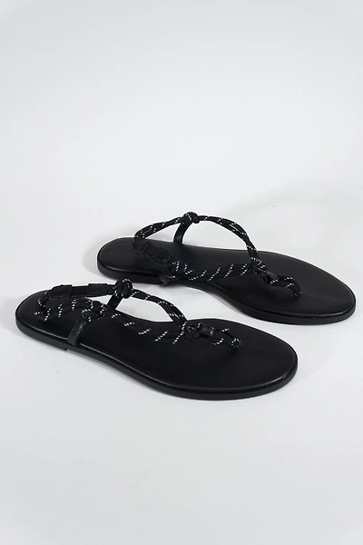 Braided Strap Faux Leather Flip-Flops