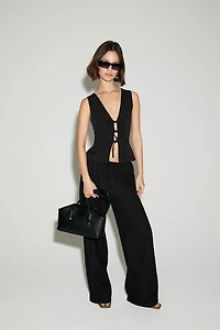 Drawstring Wide-Leg Pants