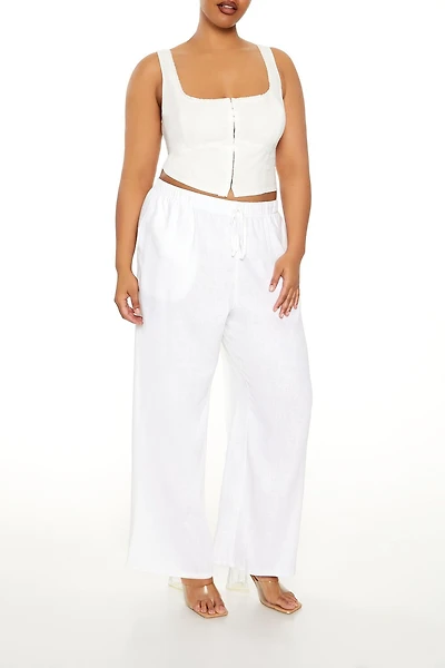 Plus Wide-Leg Drawstring Pants