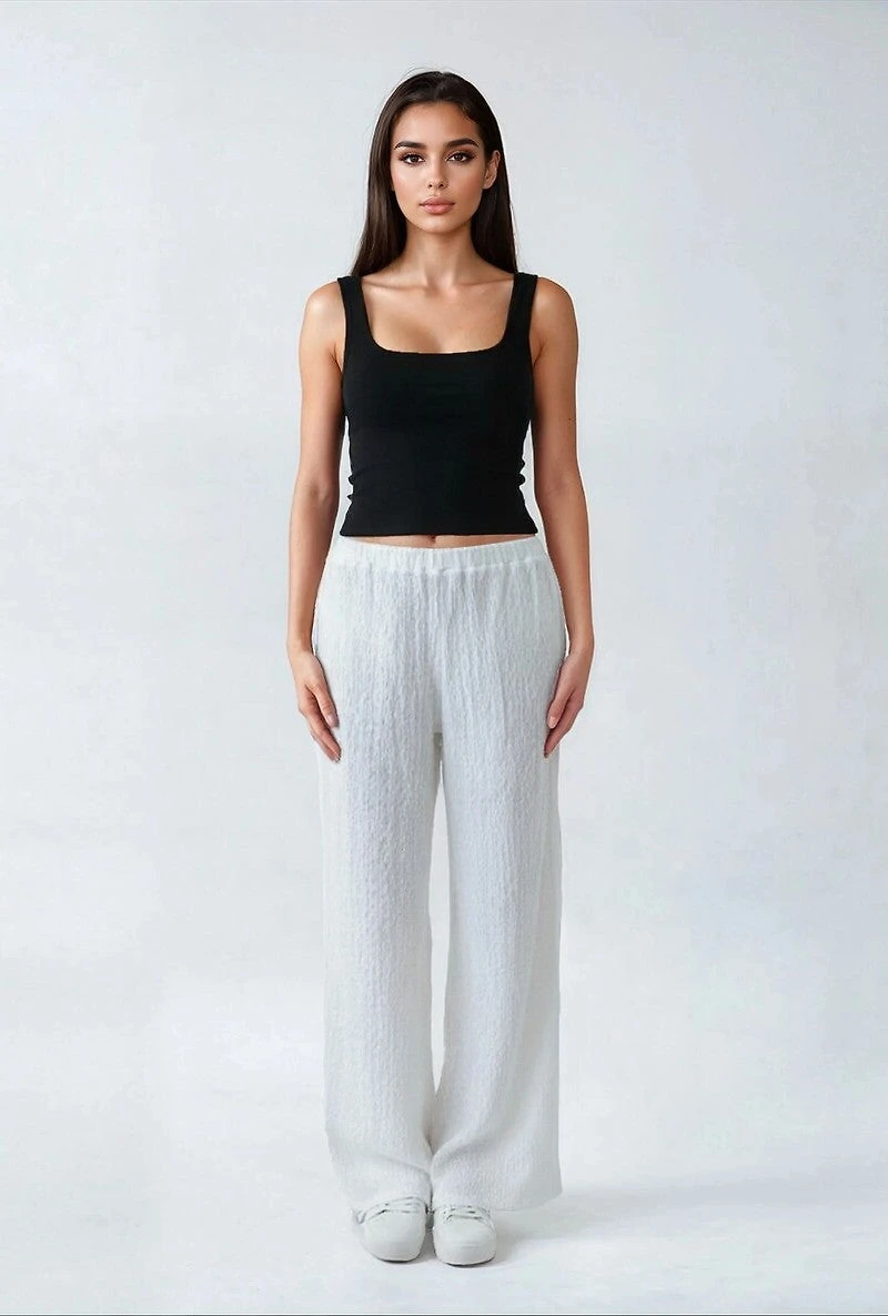 Textured Swim Cover-Up Pants