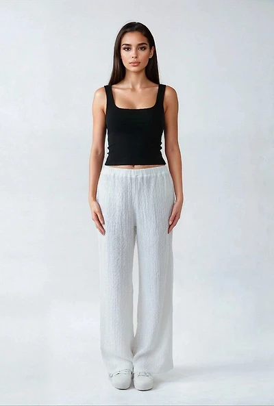 Textured Swim Cover-Up Pants