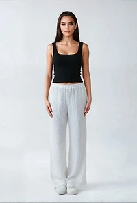 Textured Swim Cover-Up Pants