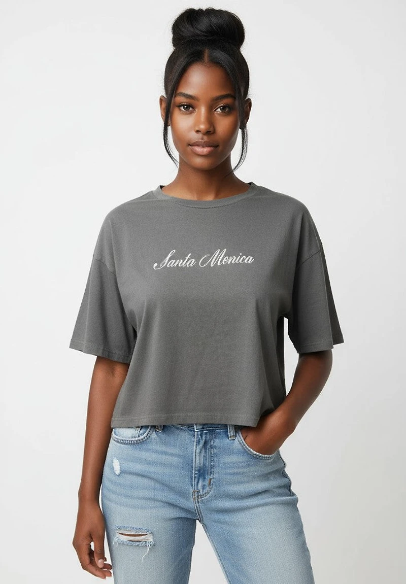 Santa Monica Boxy Cropped Tee